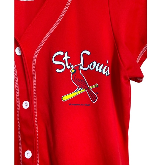 St. Louis Cardinals Women's Jersey Top Sz XL Red Button Up Shirt TX3 Cool - Picture 4 of 6